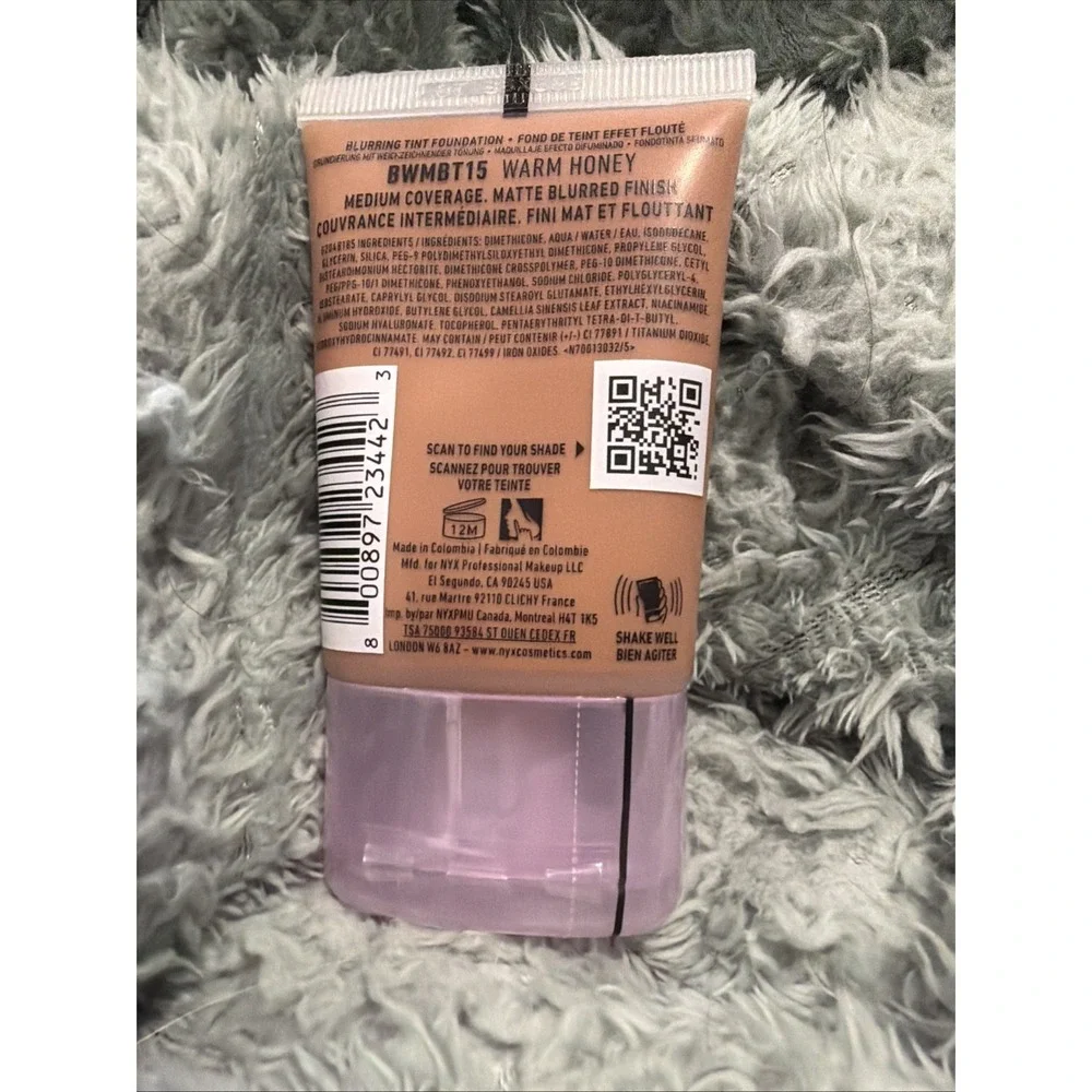 NYX MAKEUP BARE WITH ME BLUR Blurring Tint Foundation 15: Warm Honey‎ Sealed